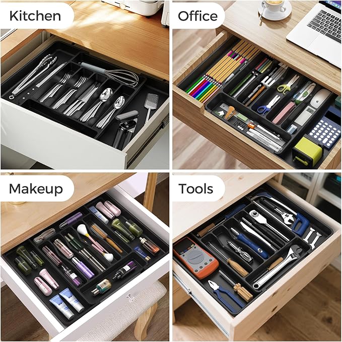 ukeetap Extra Large Expandable Silverware Organizer, BPA-Free Food-Safe Cutlery - Image 8