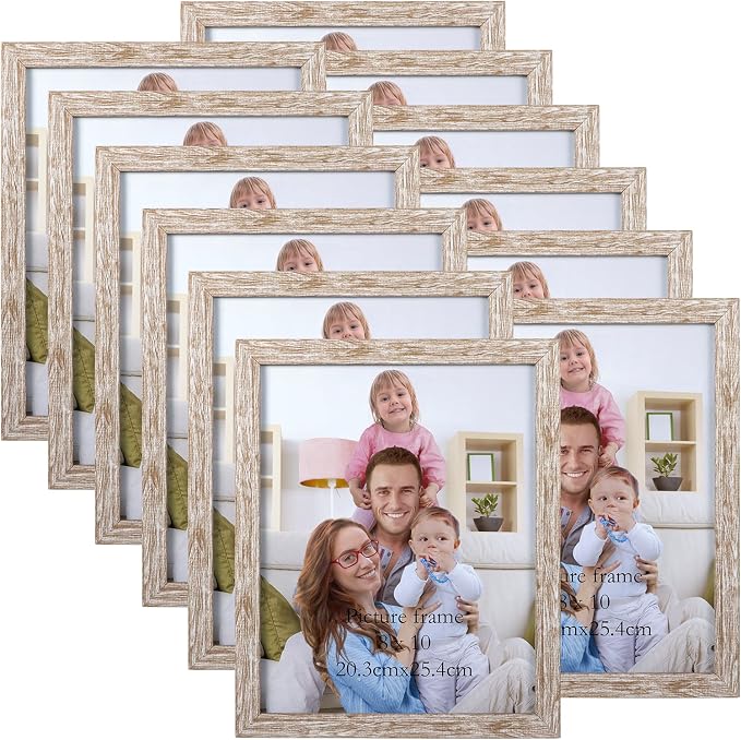 Giftgarden 8x10 Picture Frame Distressed Beige White Set of 12 by Giftgarden