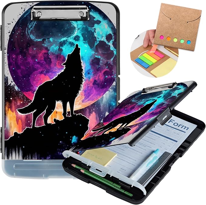 Clipboard with Storage, Heavy Duty Plastic Storage Clipboard with Low Profile - Image 2