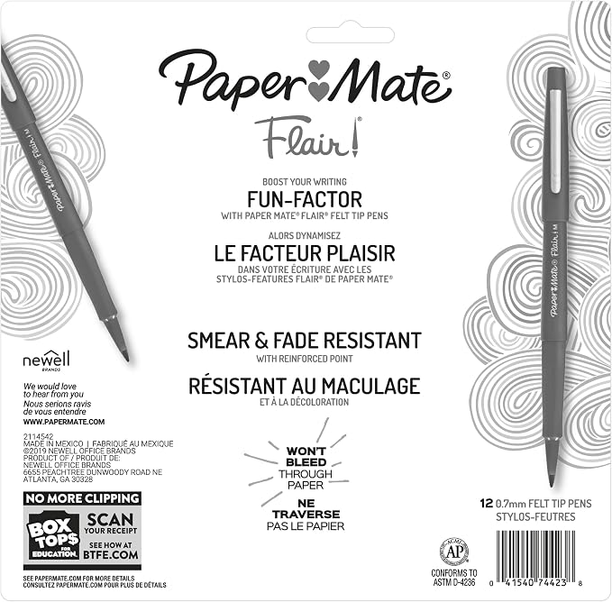 Paper Mate Flair Felt Tip Pens, Medium Point, Note-Taking, Journaling, School - Image 9