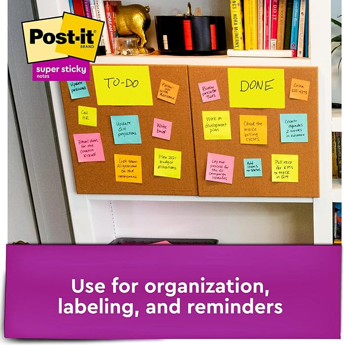Post-it Super Sticky Notes, 15 Pads, 2X The Sticking Power, Supernova Neons - Image 5