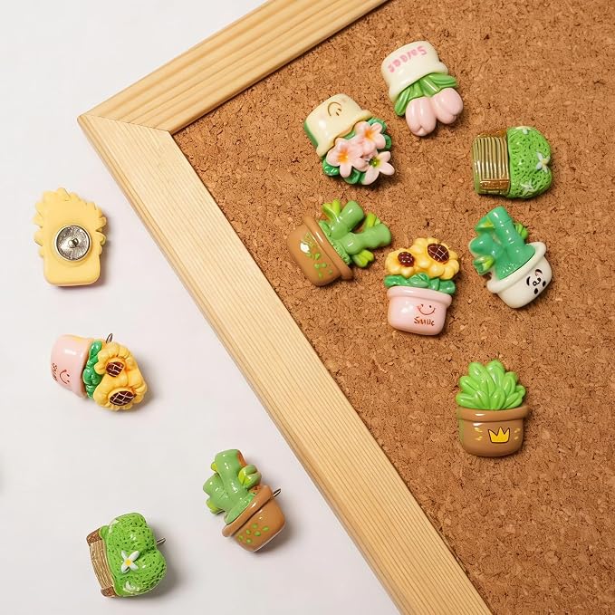 42 Pcs Plant Push Pins Cute Plant Push Pins Resin Thumb Tacks - Image 7