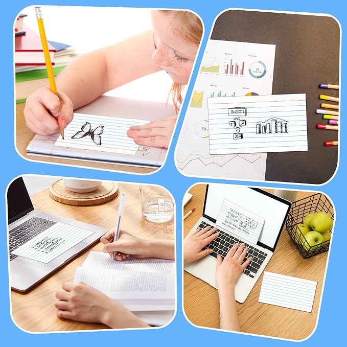 BIGNC Index Cards 3x5, 320 Pack Ruled Flash Cards, Note Cards 3x5 Lined - Image 7