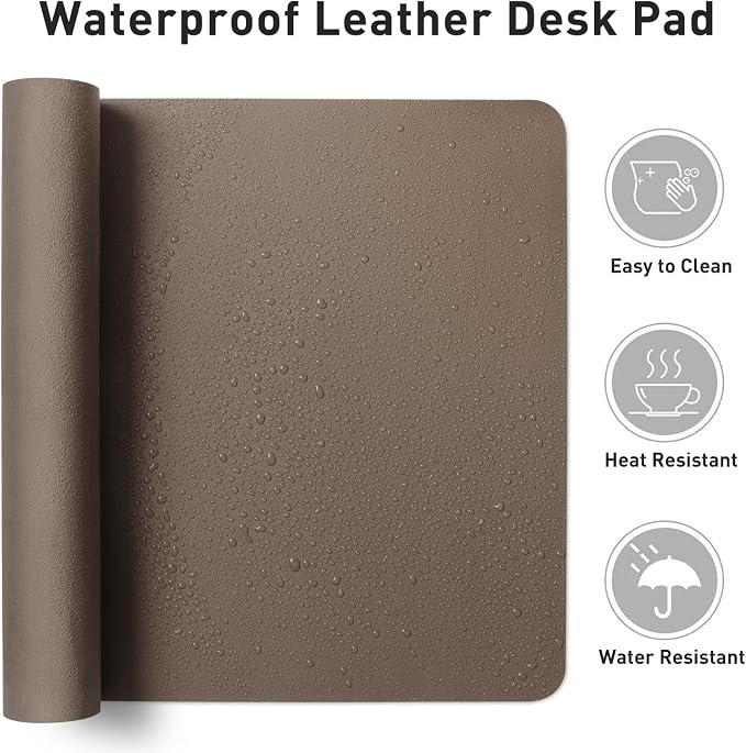 Aothia Leather Desk Pad Protector, Office Desk Mat, Large Mouse Pad, Non-Slip - Image 7