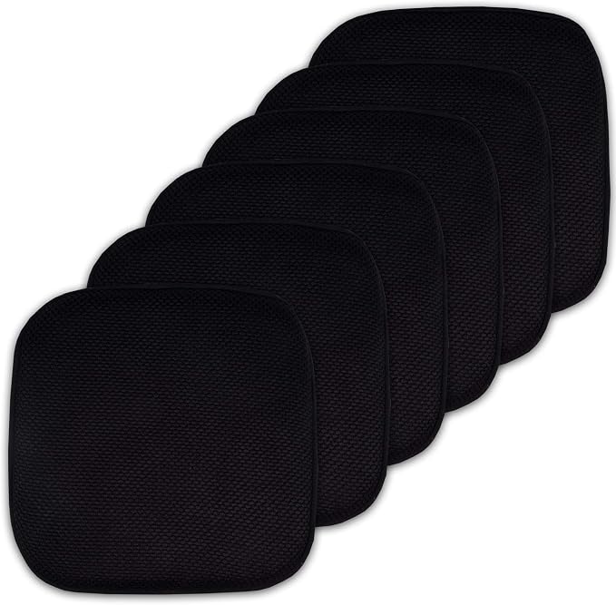 Sweet Home Collection Cushion Memory Foam Chair Pads Honeycomb Nonslip Back by SweetHomeCollection