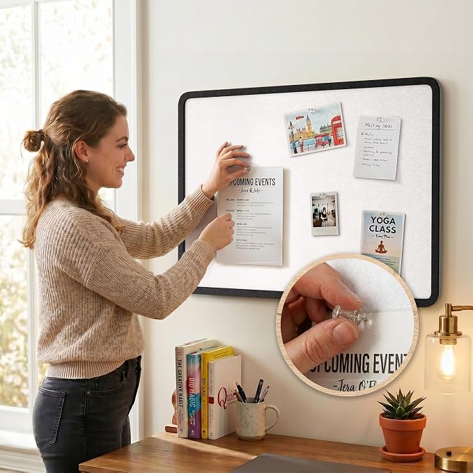 Bulletin Board Decorative Felt Foldable Vision Photo Pin Boards | 48 x 36 - Image 6