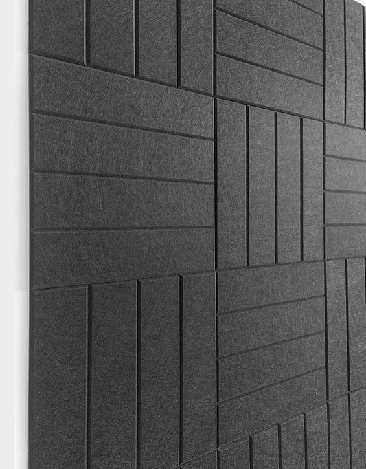 Large Cork Board Alternative - 12-Pack Felt Wall Tiles with Safe Removable Adhesive Tabs, Cork Wall Tiles Bulletin Board Home Office Essentials - Black-DeskLoop Office