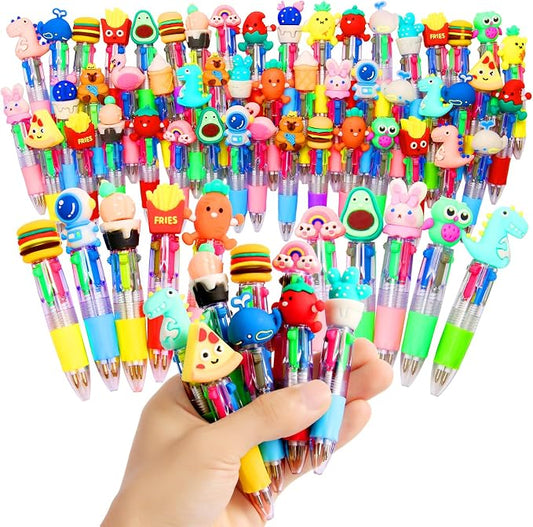 LiYiQ 50 Pcs Multicolor Pen in One Fun 4-in-1 Cute Pens Bulk Kawaii Cool by LiYiQ