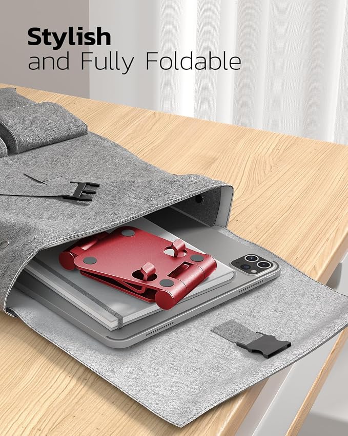 Nulaxy Dual Folding Cell Phone Stand, Fully Adjustable Foldable Desktop Phone - Image 5