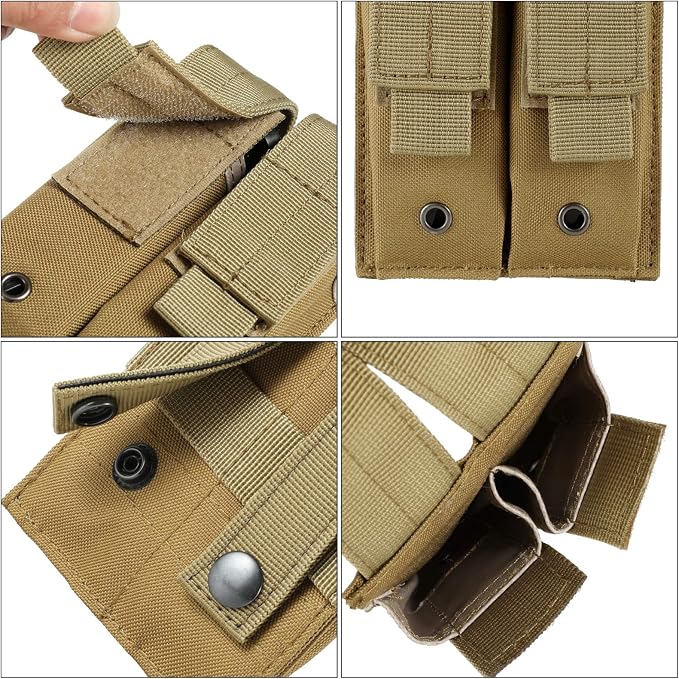 Tactical Single/Double Pistol Mag Pouch Outdoor Molle Open-Top Magazine Pouch - Image 5