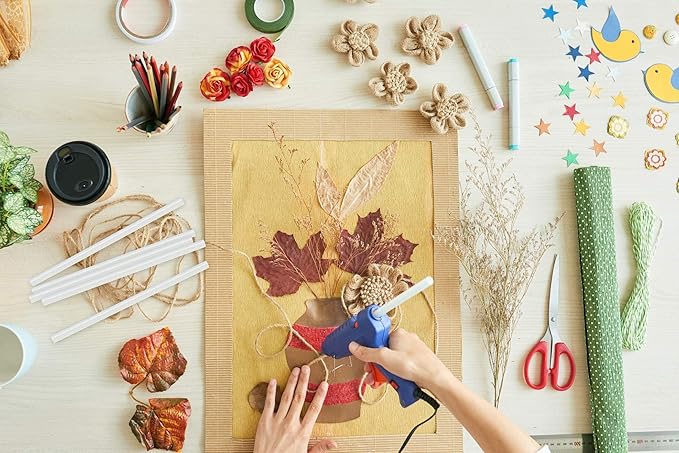 FIXSY Hot Glue Gun Sticks All Purpose, Multi Temp, Full Size 10" Long x .44" Diameter 7/16 11mm, 5LB Box Glue Stick, Approx. 90 Sticks- Compatible with Most Glue Guns-DeskLoop Office