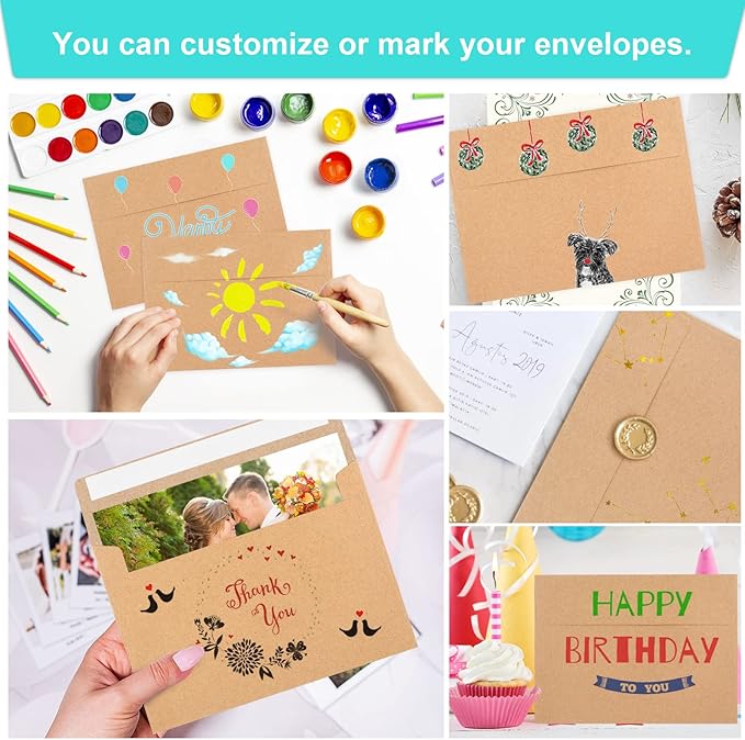 50 Pack Brown Kraft Envelopes, 5x7 Envelopes - Image 5