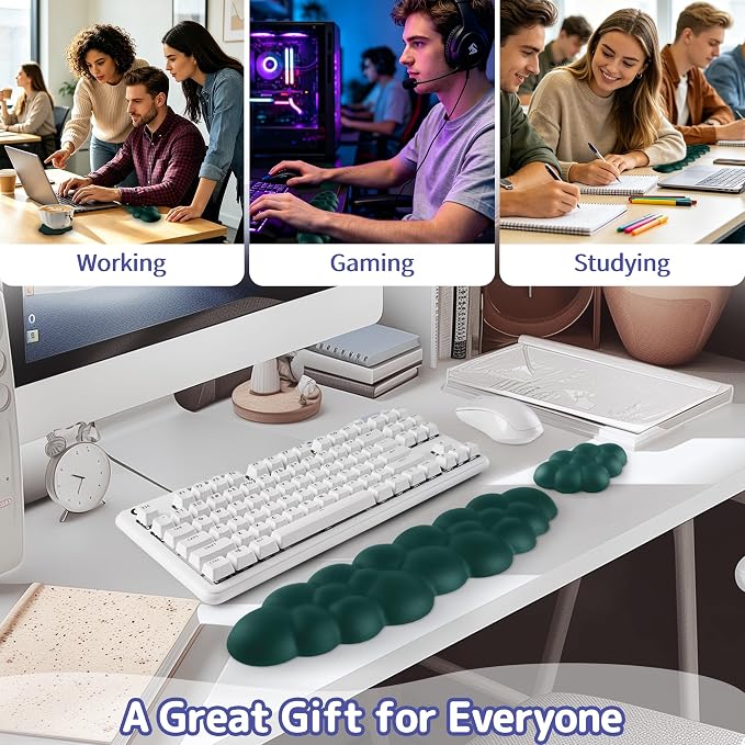 Sushret Cloud Wrist Rest Keyboard, Cloud Keyboard Wrist Pad Set - Image 6