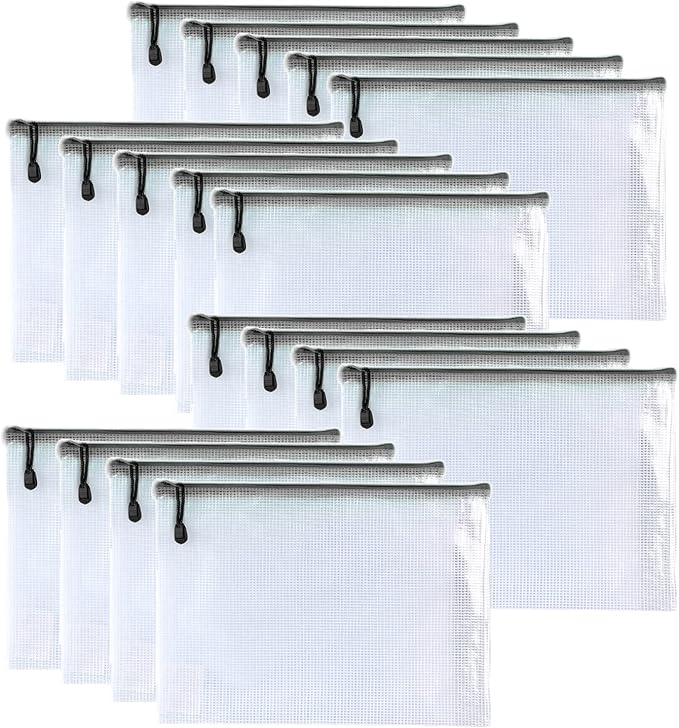 Oaimyy-18 Pcs-5"x 7"-Mesh Zipper Pouches File Bags Puzzle Storage Bags Folders by Oaimyy