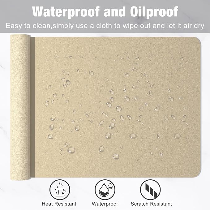 Hsurbtra Desk Pad, 35.5" x 17" PU Leather Desk Mat, XXL Extended Mouse Pad - Image 5