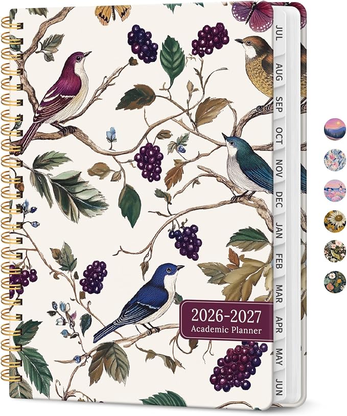 Planner 2026–2027, Academic Monthly Weekly Spiral Calendar, July 2026 – June by Taja