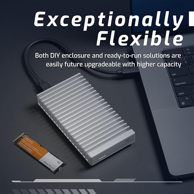 OWC Express 1M2 80Gb/s Portable NVMe SSD USB4 (Thunderbolt Compatible/USB-C) Ultra Fast External SSD Drive with Aluminum Heat Sink Enclosure (Enclosure Only)-DeskLoop Office