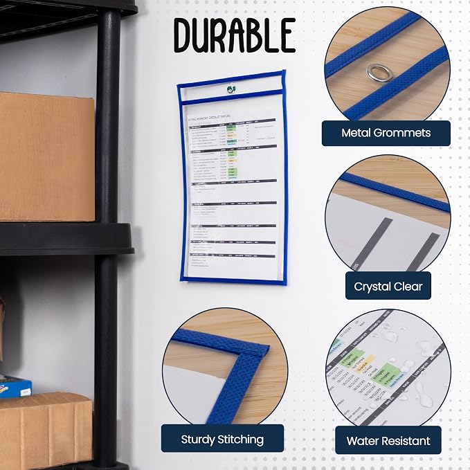 Essex Wares - 5 Pack, Job Ticket Holders, Reusable & Easy Erase Plastic Invoice - Image 4