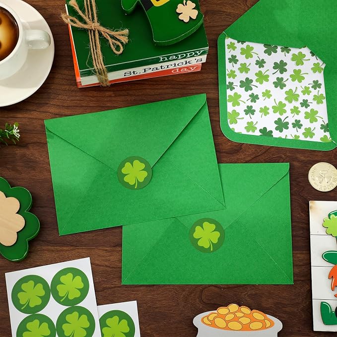 Whaline 50 Pcs St. Patrick's Day Invitation Envelopes Greeting Card Envelope - Image 5