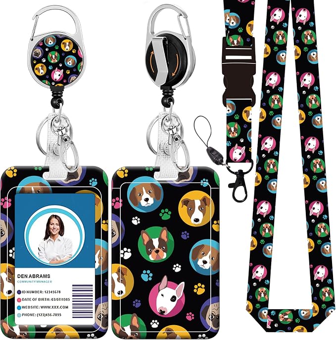 Badge Lanyard, Retractable Badge Holder by BILLTEFUL