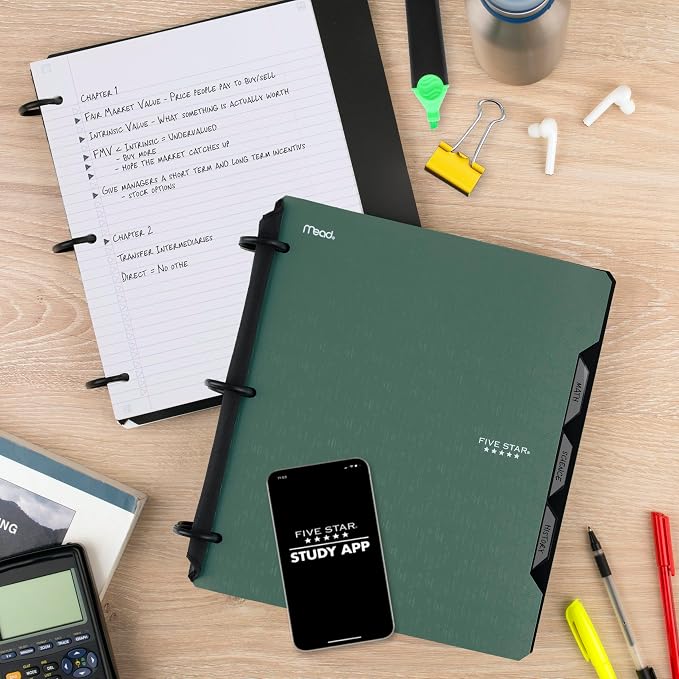 Five Star Flex Refillable Notebook + Study App, College Ruled Paper and 1 Inch - Image 8