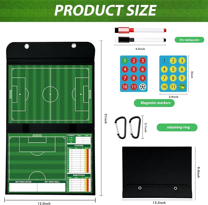 Soccer Coaching Board Magnetic Double Sided Dry Erase Soccer Tactics Board - Image 2
