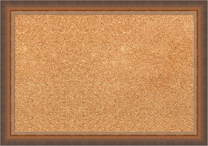 Amanti Art Natural Cork Board for Wall, 14x20 Vision Board with Bronze Frame, Small Corkboard Office Decor for Home Organization, Modern Corkboard Pinboard to Display Items for Home Organization in-DeskLoop Office