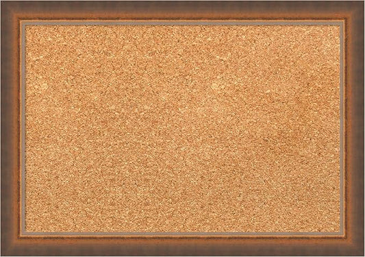 Amanti Art Natural Cork Board for Wall, 14x20 Vision Board with Bronze Frame, Small Corkboard Office Decor for Home Organization, Modern Corkboard Pinboard to Display Items for Home Organization in-DeskLoop Office