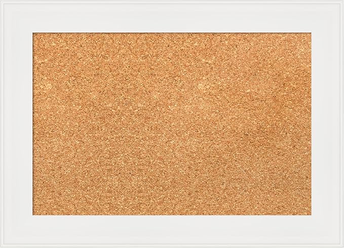 Amanti Art Natural Cork Board for Wall, 15x21 Vision Board with White Frame, Small Corkboard Office Decor for Home Organization, Casual Corkboard Pinboard to Display Items for Home Organization in-DeskLoop Office