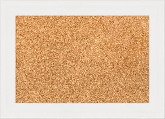Amanti Art Natural Cork Board for Wall, 15x21 Vision Board with White Frame, Small Corkboard Office Decor for Home Organization, Casual Corkboard Pinboard to Display Items for Home Organization in-DeskLoop Office