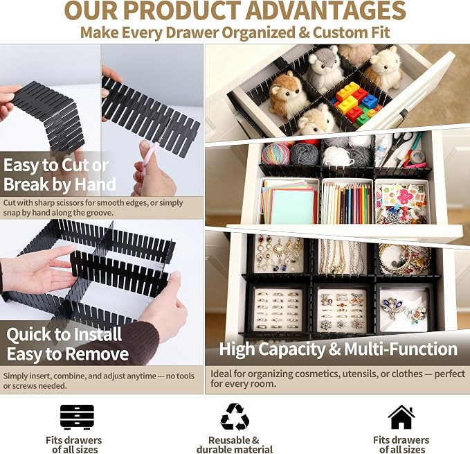Drawer Divider Adjustable Diy Storage Organizer Separator - Image 5