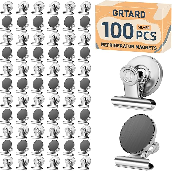 Grtard 100 Pack Magnetic Clips Heavy Duty, Magnet Clips by Grtard