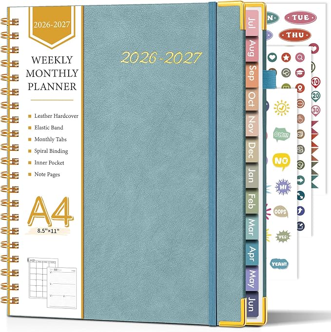 Academic Planner 2026-2027, Hardcover Leather Weekly and Monthly Calendar by Unknown