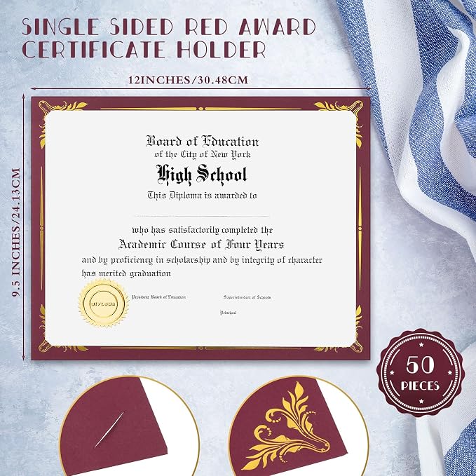 Fainne 50 Pcs Single Sided Certificate Holder Diploma Covers - Image 2