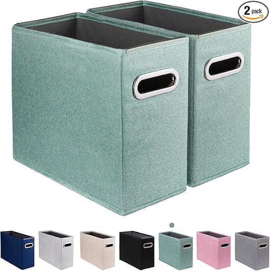 2 Pack Letter Size File Storage Box Collapsible，Fabric Hanging File Folders by ComfortKeeper