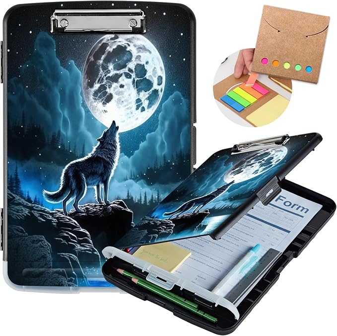 Clipboard with Storage, Heavy Duty Plastic Storage Clipboard with Low Profile by Unknown