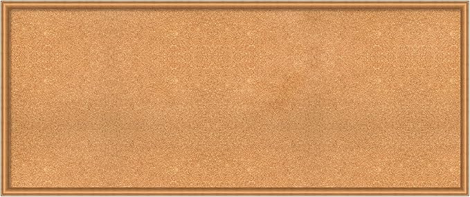 Amanti Art Natural Cork Board for Wall, 26x62 Vision Board with Bronze Frame, Oversize Corkboard Office Decor for Home Organization, Casual Corkboard Pinboard to Display Items for Home Organization-DeskLoop Office