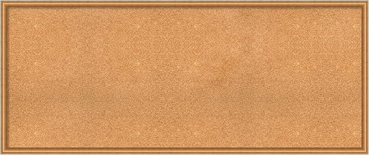 Amanti Art Natural Cork Board for Wall, 26x62 Vision Board with Bronze Frame, Oversize Corkboard Office Decor for Home Organization, Casual Corkboard Pinboard to Display Items for Home Organization-DeskLoop Office