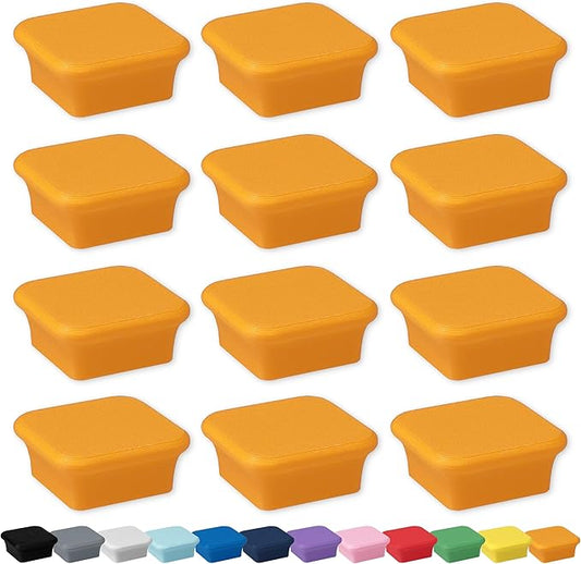 Glassboard Studio MiniBar Magnet - Strong Neodymium Rare Earth Magnets for Fridge, Whiteboard, Locker & Magnetic Glassboards - Crafting & Office Use - Strong Fridge Magnets (Tangerine Orange, 12)-DeskLoop Office