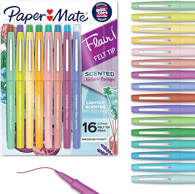 Paper Mate Flair Nature Escape Scented Felt Tip Pens, Medium Point, Teacher by Unknown
