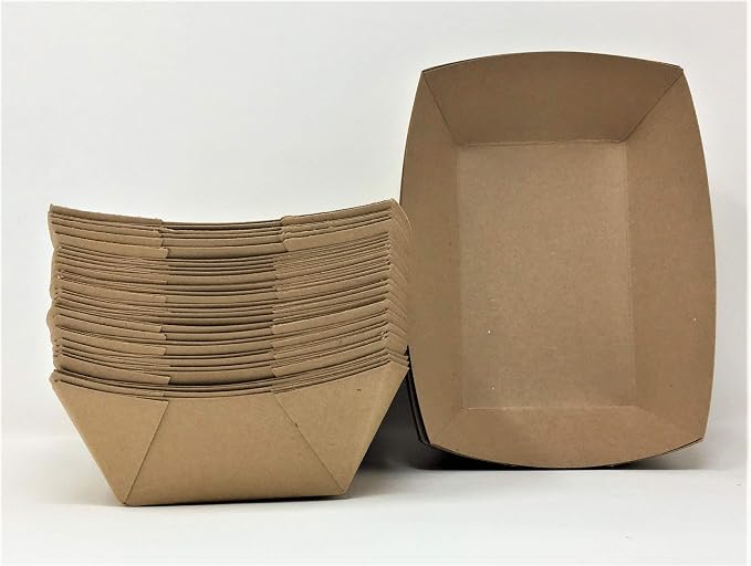 Mr Miracle Paper Food Trays, Kraft Paper. Extra Large. 100 Pack, Disposable - Image 9