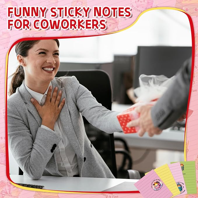 12 Pcs Funny Sticky Notes for Work 4x3 Inches Sarcastic Self Adhesive Notepads - Image 4