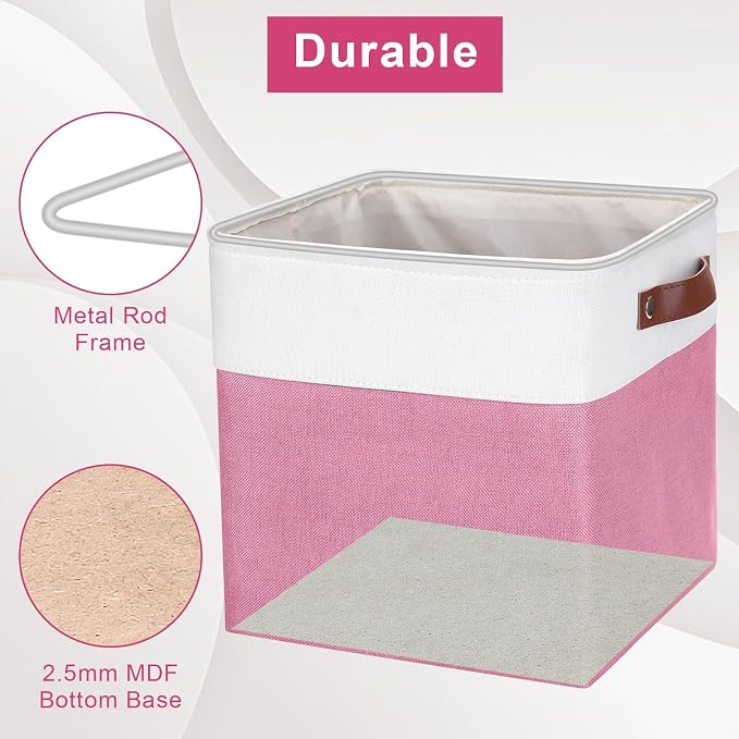 Bagnizer Collapsible Fabric Storage Cubes 11x11 Cube Storage Bins, 4 Pack - Image 4