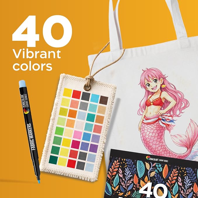 Zenacolor 40 Fabric Markers Pens Set - Image 3