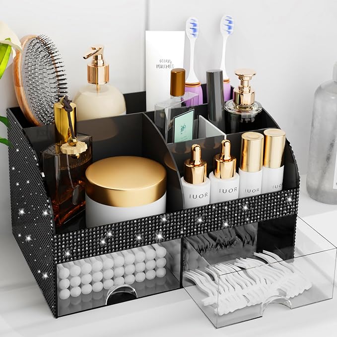 Bling Makeup Organizer with Drawers, Cosmetic Storage by COMFYROOM