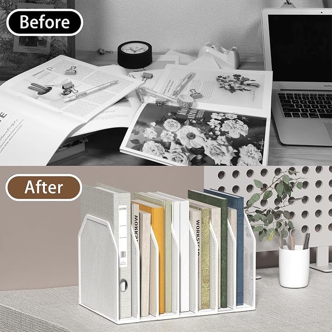 FANXIYQ White 7-Section File Folder Organizer - Image 7