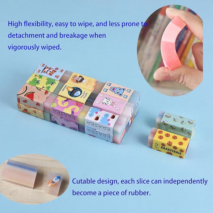 23PCS Big Fun Cute Animal Fruit Pencil Erasers - Image 4