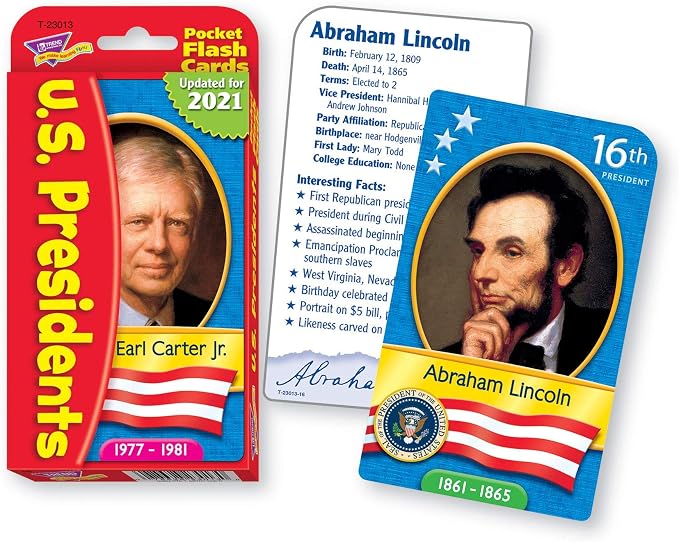US Presidents Pocket Flash Cards - Image 2