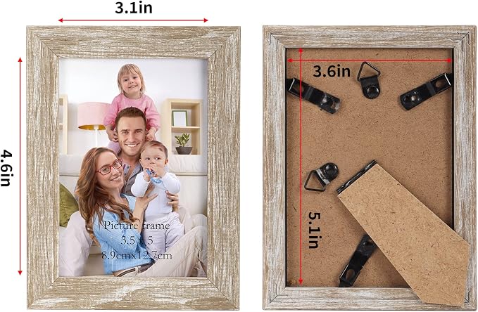 Giftgarden 12 Pack 3.5x5 Picture Frame Distressed White Beige, Rustic 3.5 by 5 - Image 2