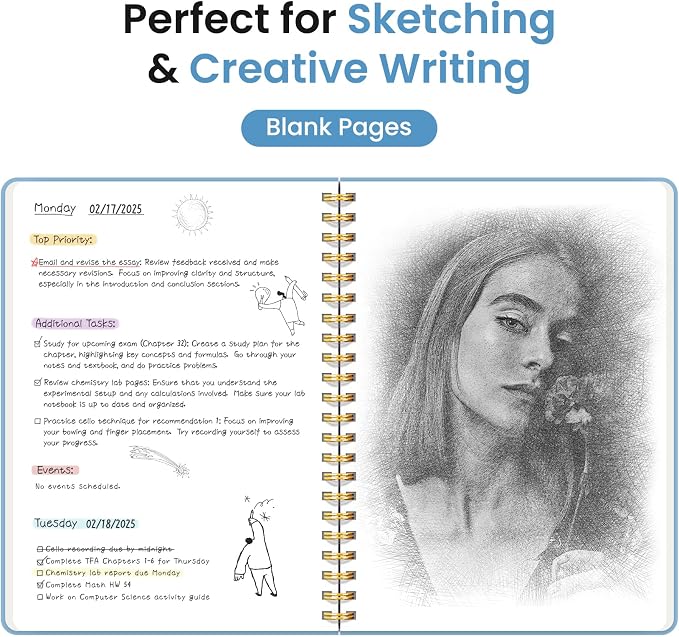 Taja Blank Spiral Journal Notebook - Image 3